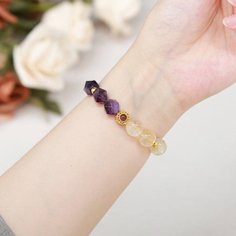 Diamond bracelet, natural crystal, handmade