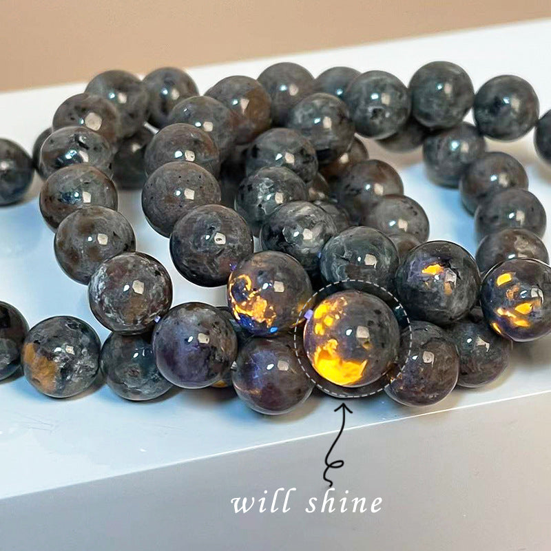 Luminous natural volcanic stone bracelet