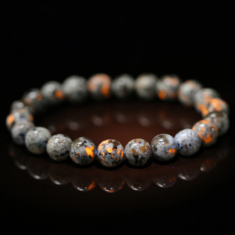 Self-illuminating natural volcanic stone bracelet, unisex and full of domineering style