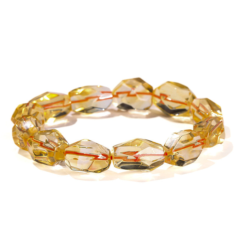 Elegant yellow natural crystal bracelet, unisex