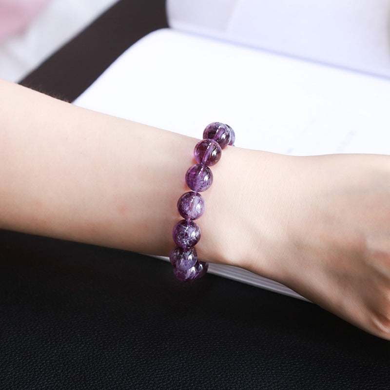 Genuine natural purple crystal bracelet, same style for men and women