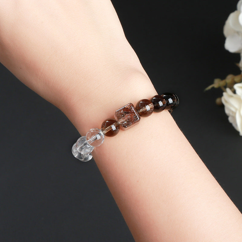 Natural crystal bracelet, two colors spliced