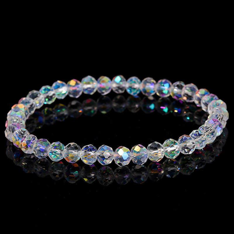 Natural white rainbow crystal bracelet, unisex