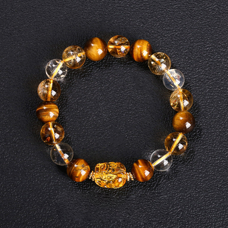 Natural yellow crystal bracelet
