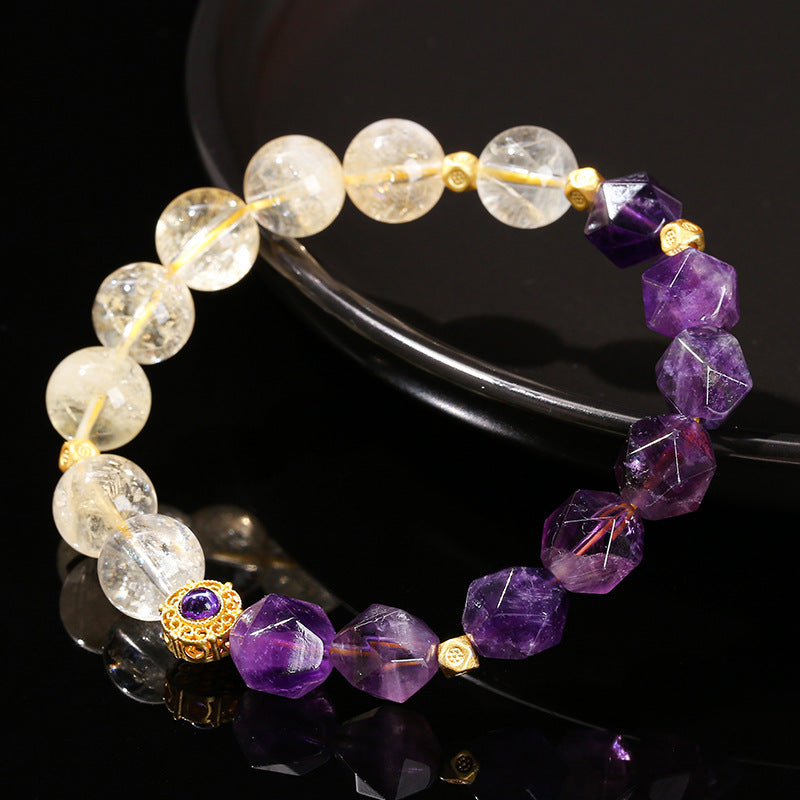Natural yellow crystal bracelet, fashionable, simple and elegant