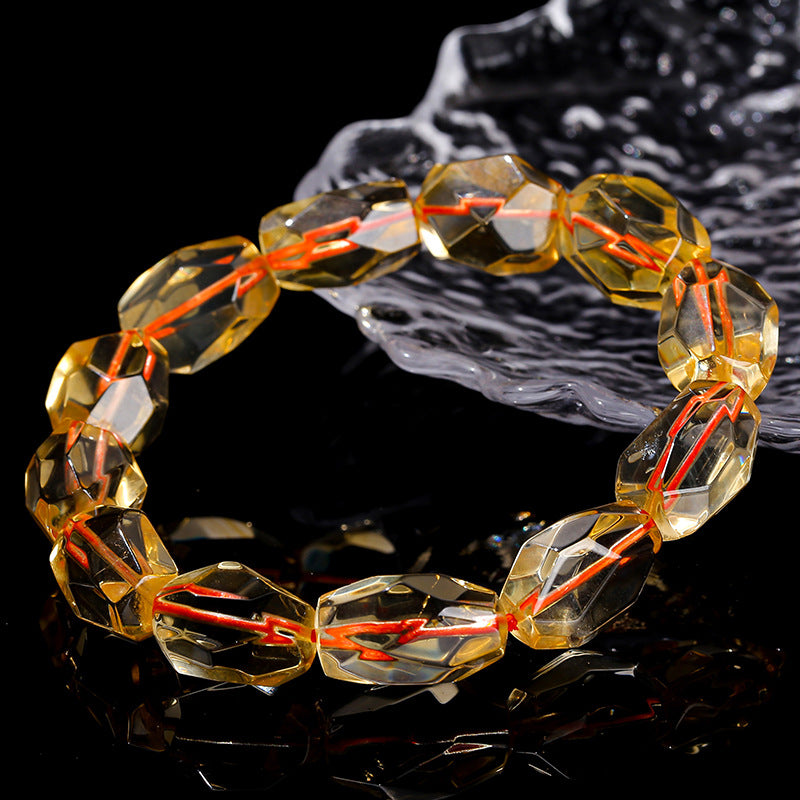 Noble yellow crystal bracelet, unique style, elegant and exquisite, unisex style