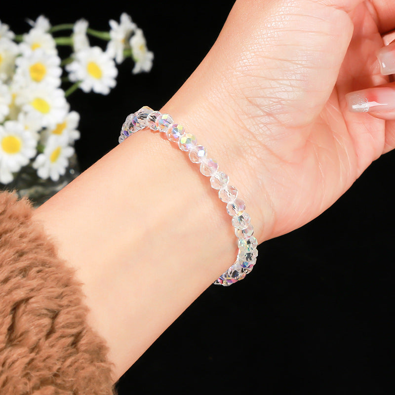 Pure white natural crystal bracelet, purely handmade design