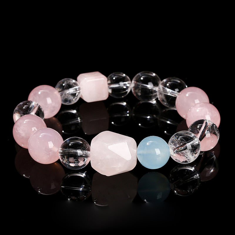 Real sky pink crystal girls bracelet